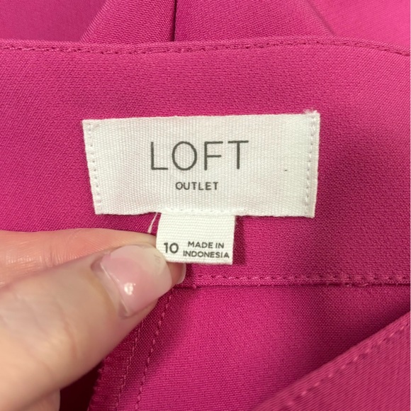 NWOT Loft High Rise Straight Pants Size‎ 10 Pink Barbie - Picture 5 of 8